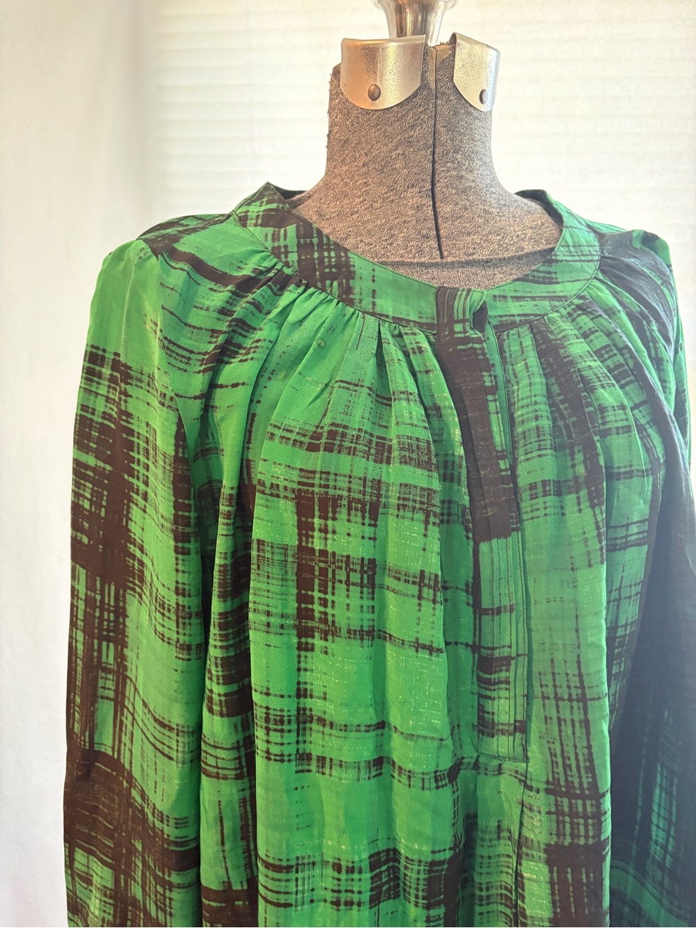 Thakoon silk abstract plaid blouse - Picture 2 of 10